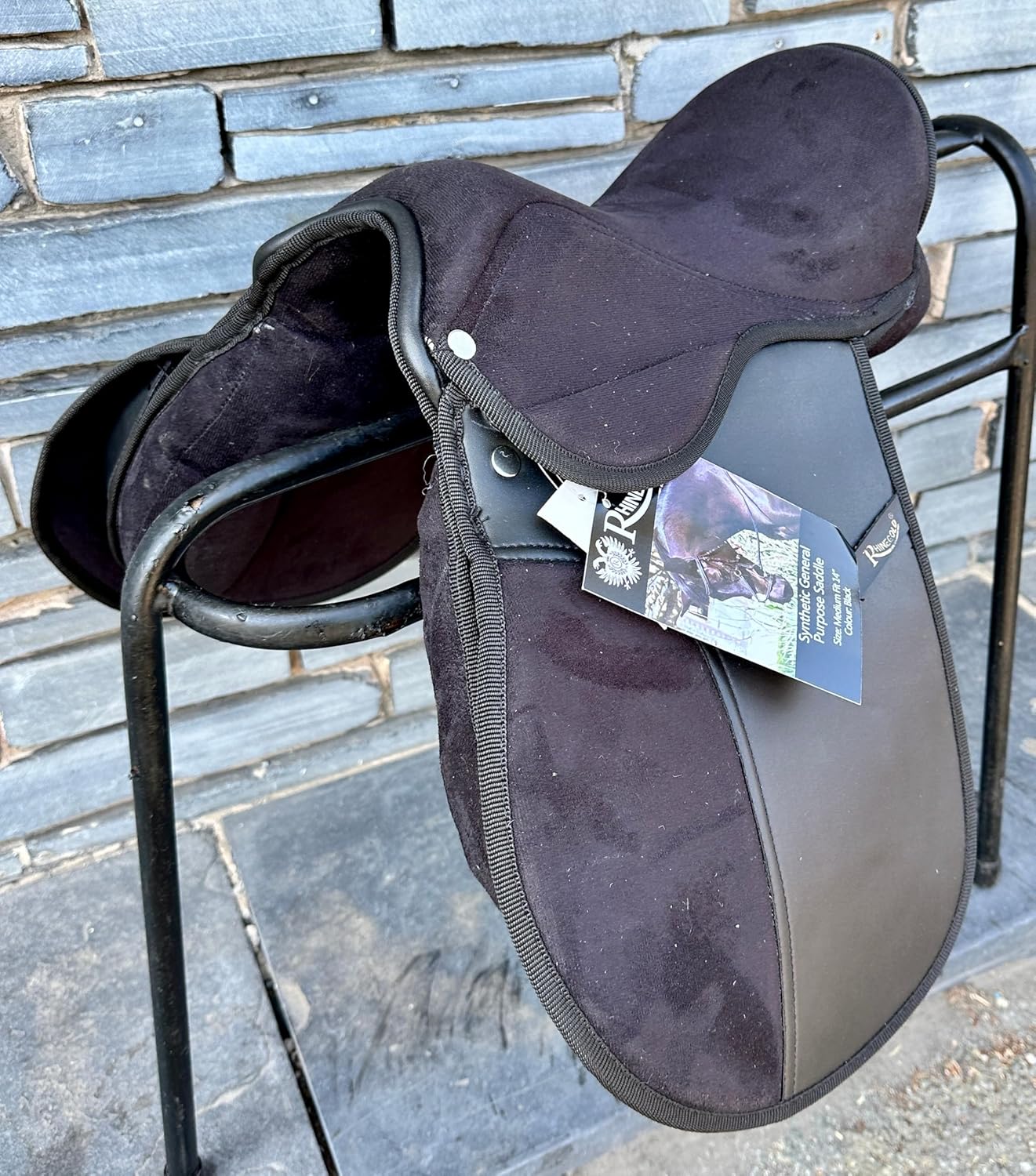 Black Pony GP Saddle 14 Inch Synthetic Lightweight Medium Fit