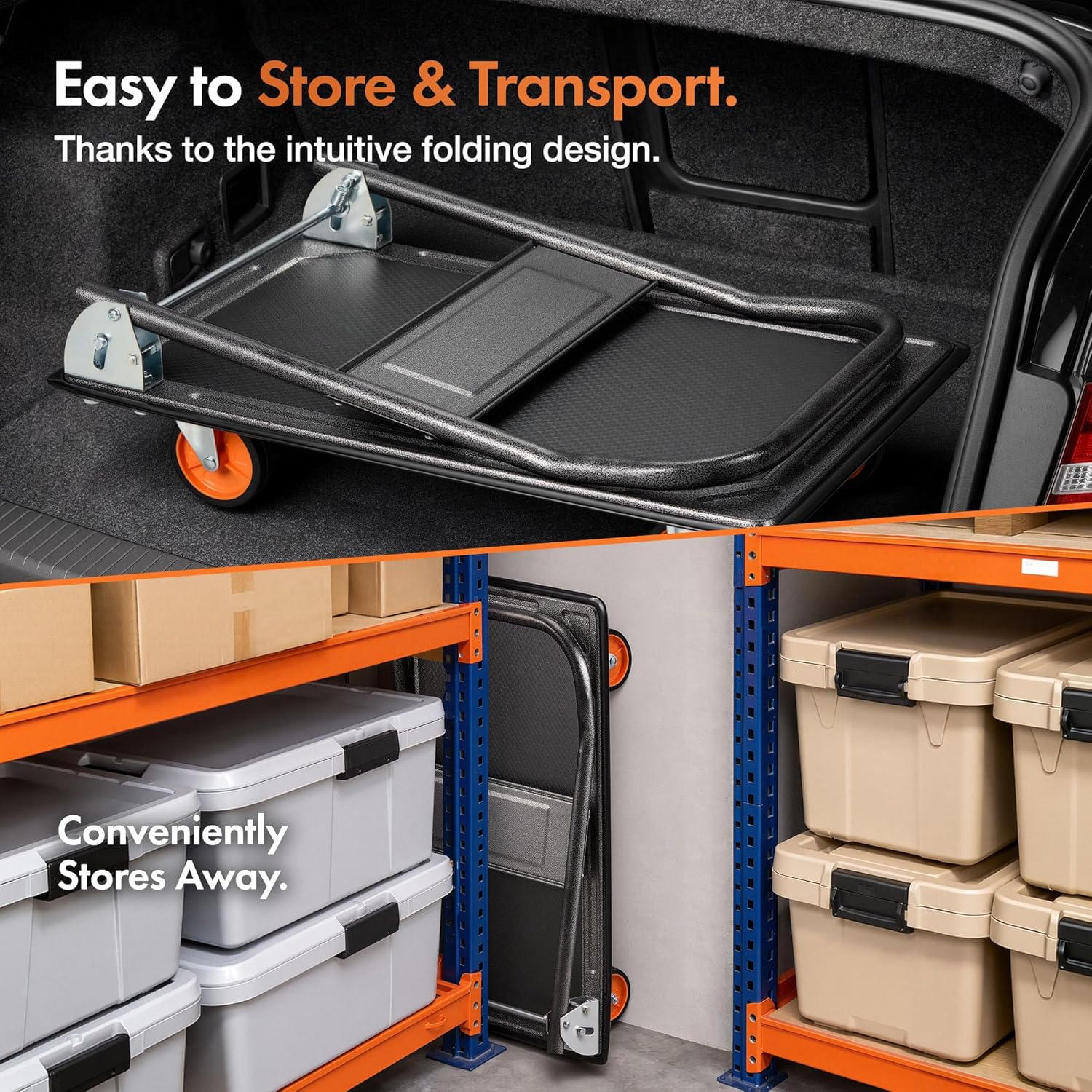 Folding Platform Trolley 150kg Heavy Duty Truck Wheels