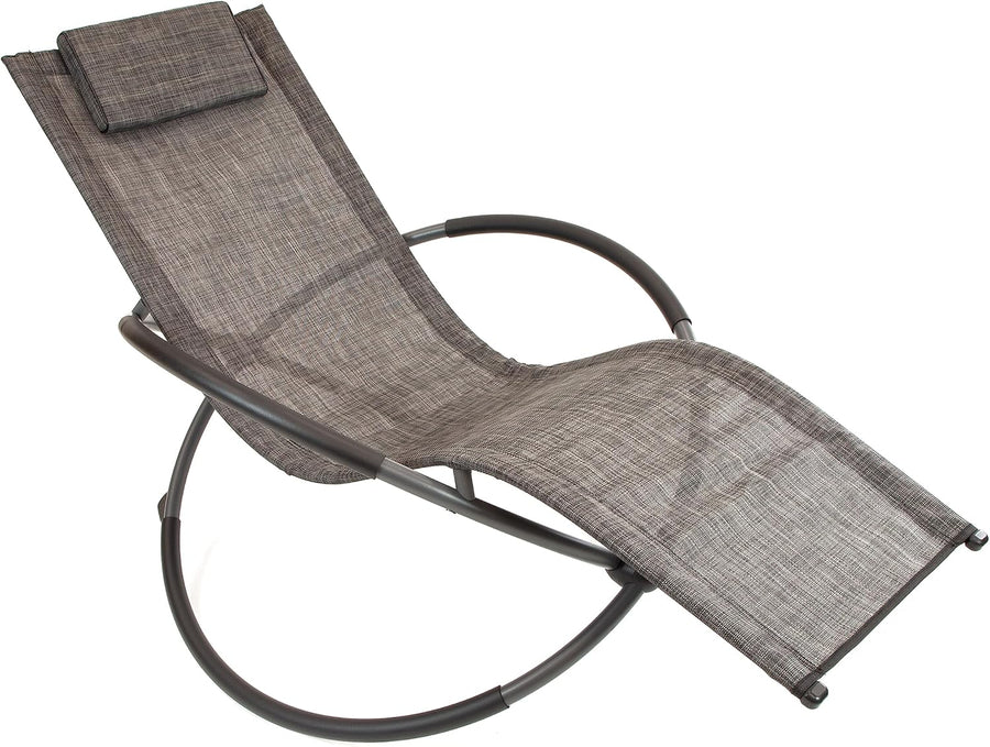 Rocking Moon Chair Zero Gravity Sun Lounger Grey
