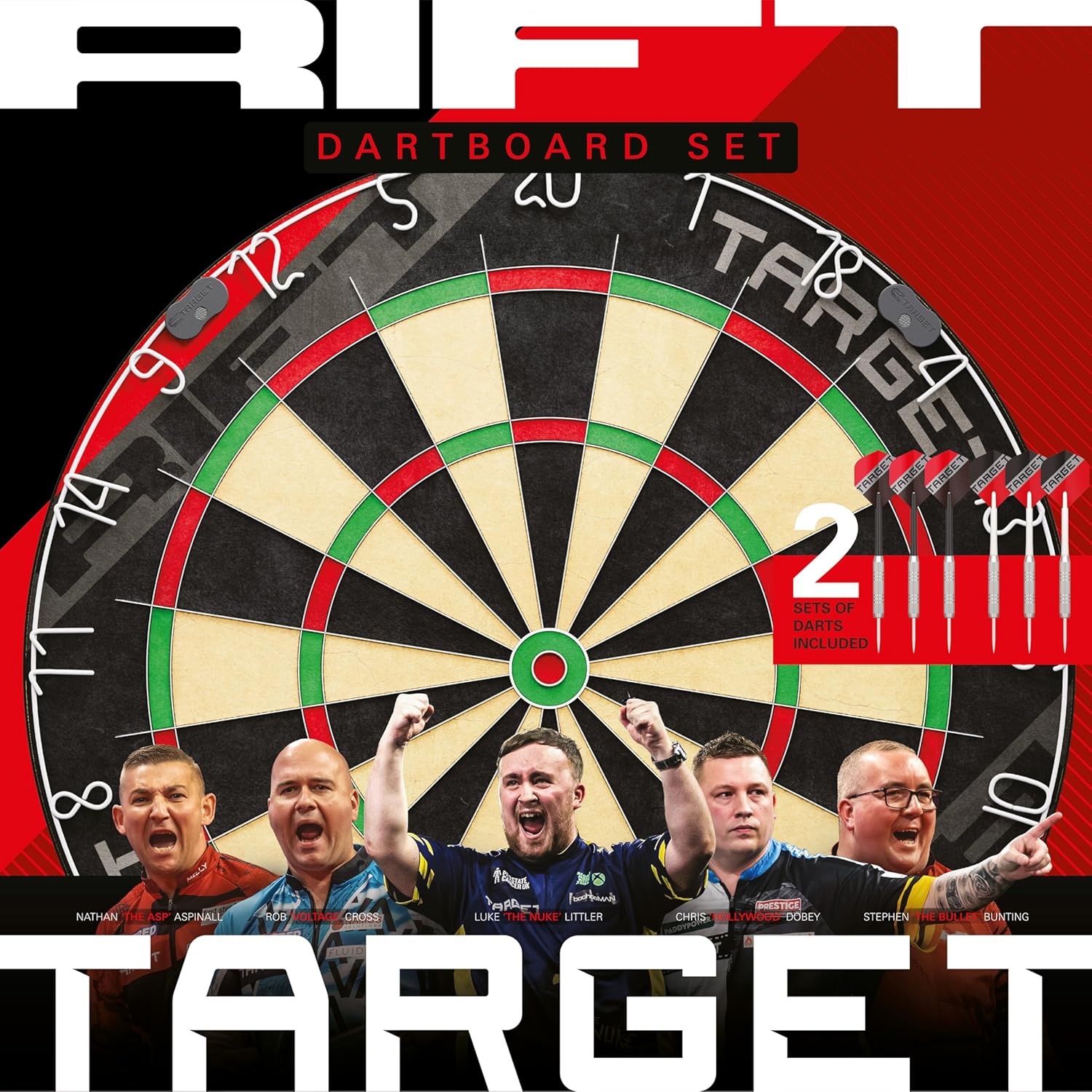 Bristle Dart Board Set Steel Tip Darts Staple Free Starter Kit