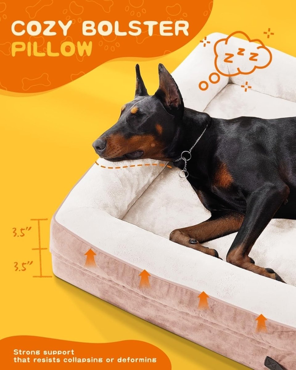 91x61cm Large Waterproof Orthopedic Dog Bed Pink Washable - Kwikley