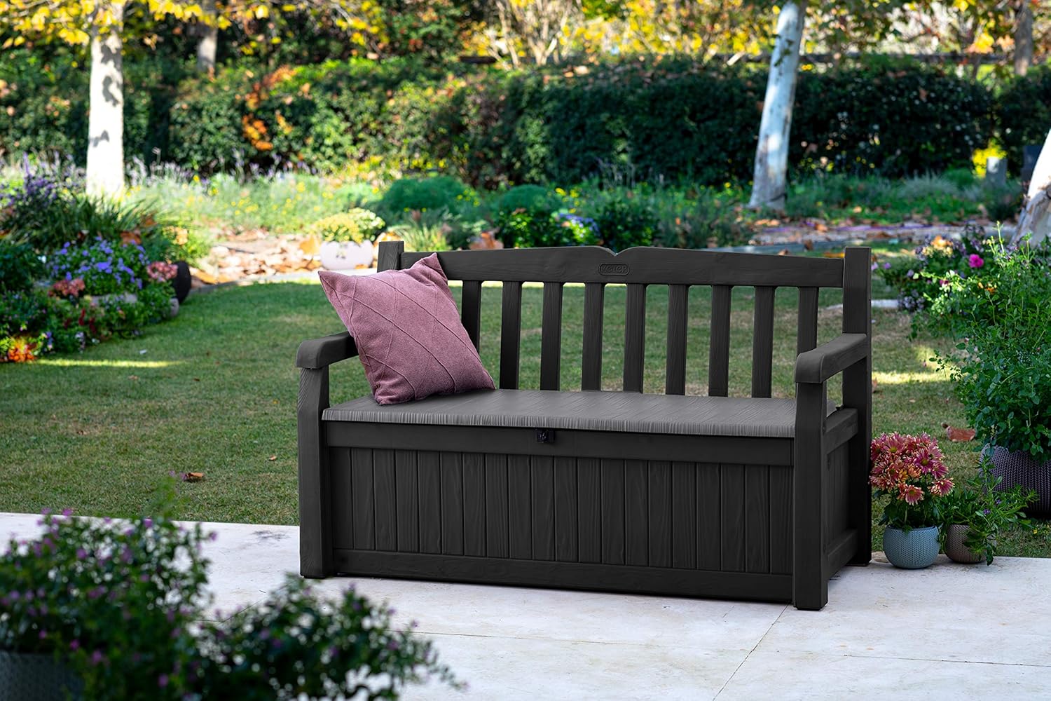 Outdoor Garden Storage Bench 265L Lockable Deck Box Seat Weatherproof