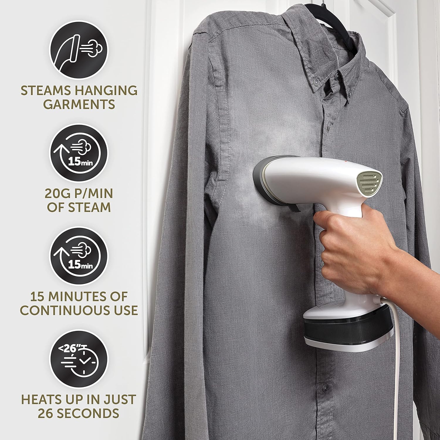 1400W Travel Garment Steamer Foldable Portable Fast Heat Clothes