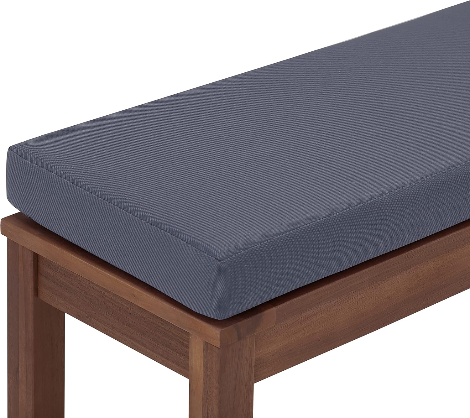 Acacia Wood Garden Bench with Cushion Outdoor Patio Seat
