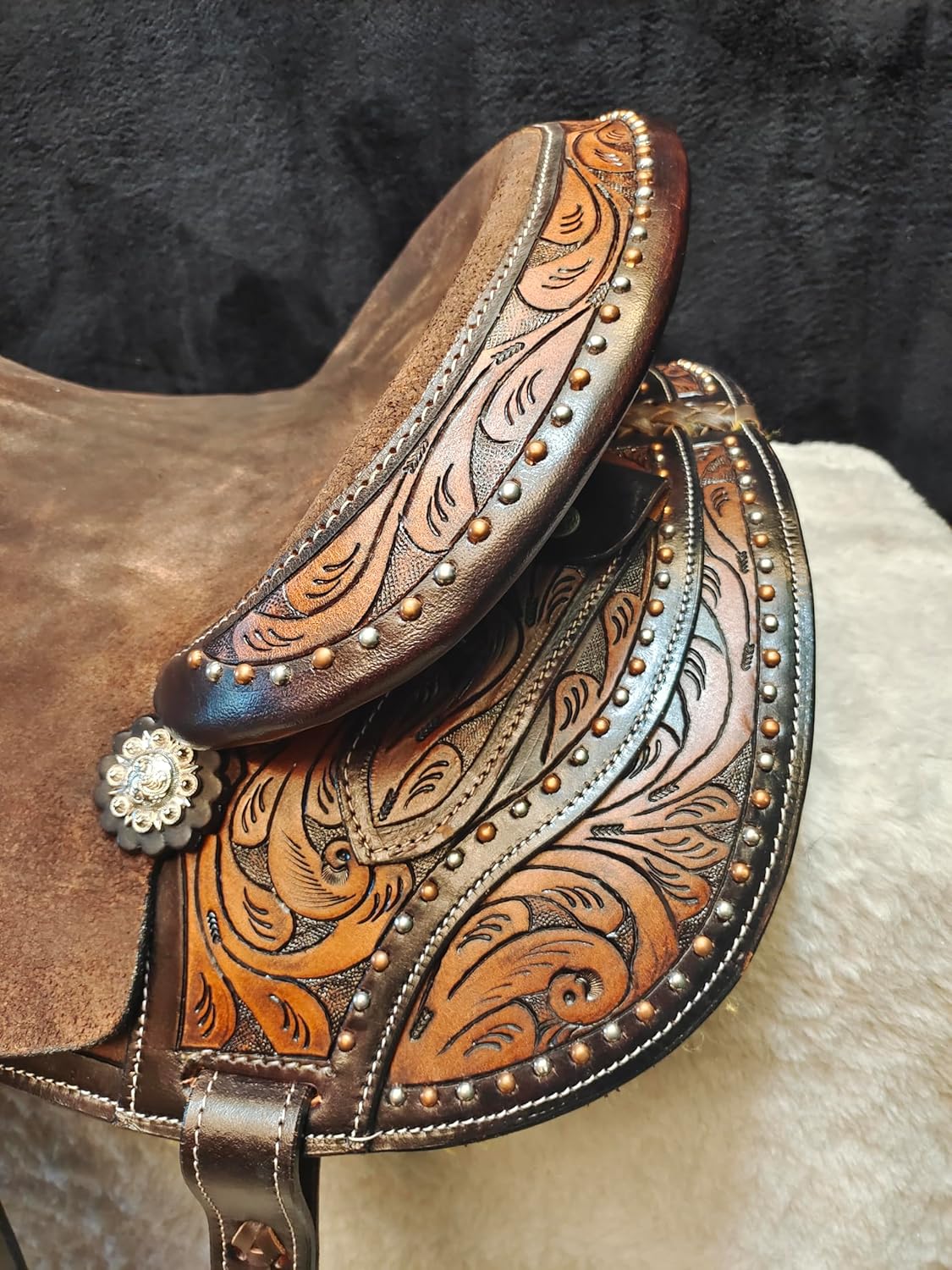 Leather Western Horse Saddle 10 Inch Barrel Trail Seat
