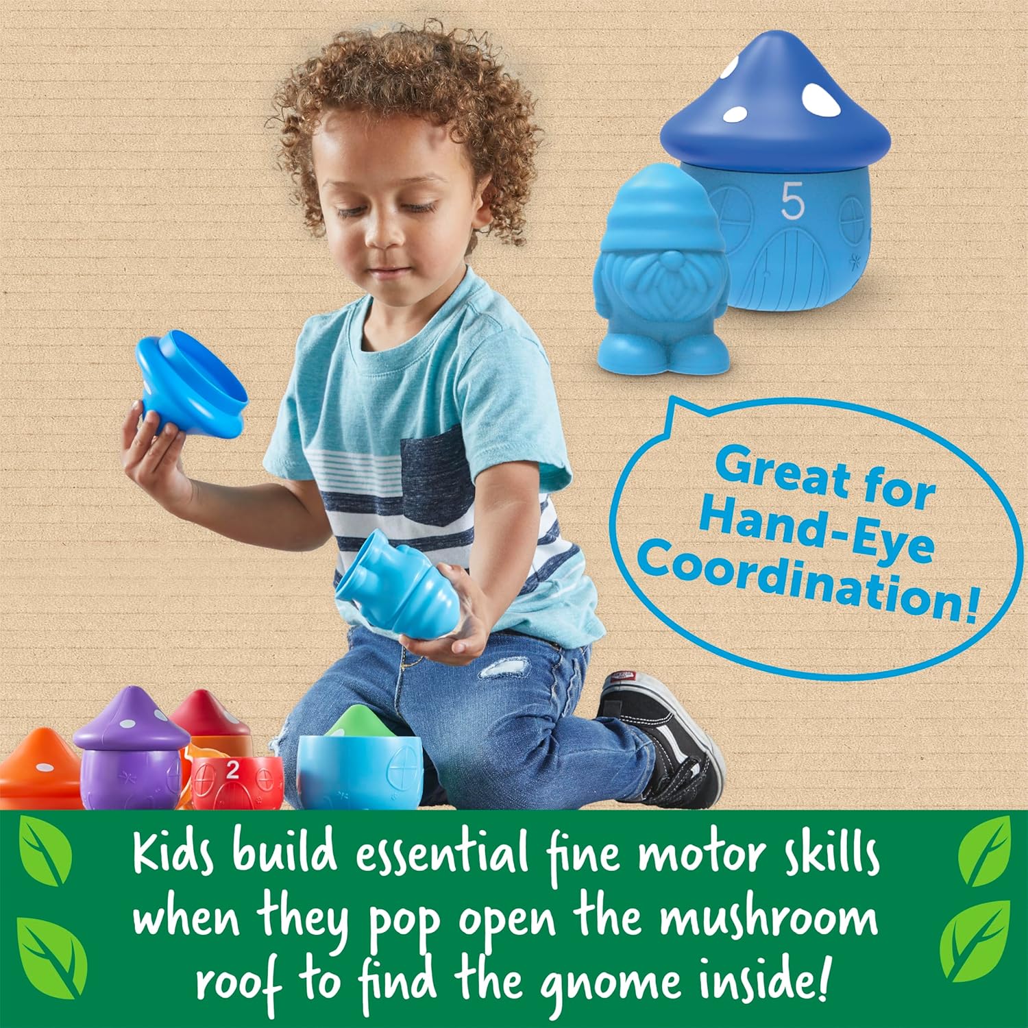 Toddler Learning Gnome Toy Set Counting Colors Montessori