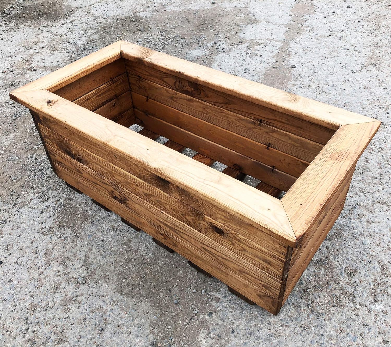 Extra Large Wooden Trough Planter Heavy Duty Garden Box 82cm