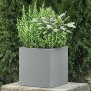 30cm Grey Square Planter Stone Effect Garden Pot Drainage