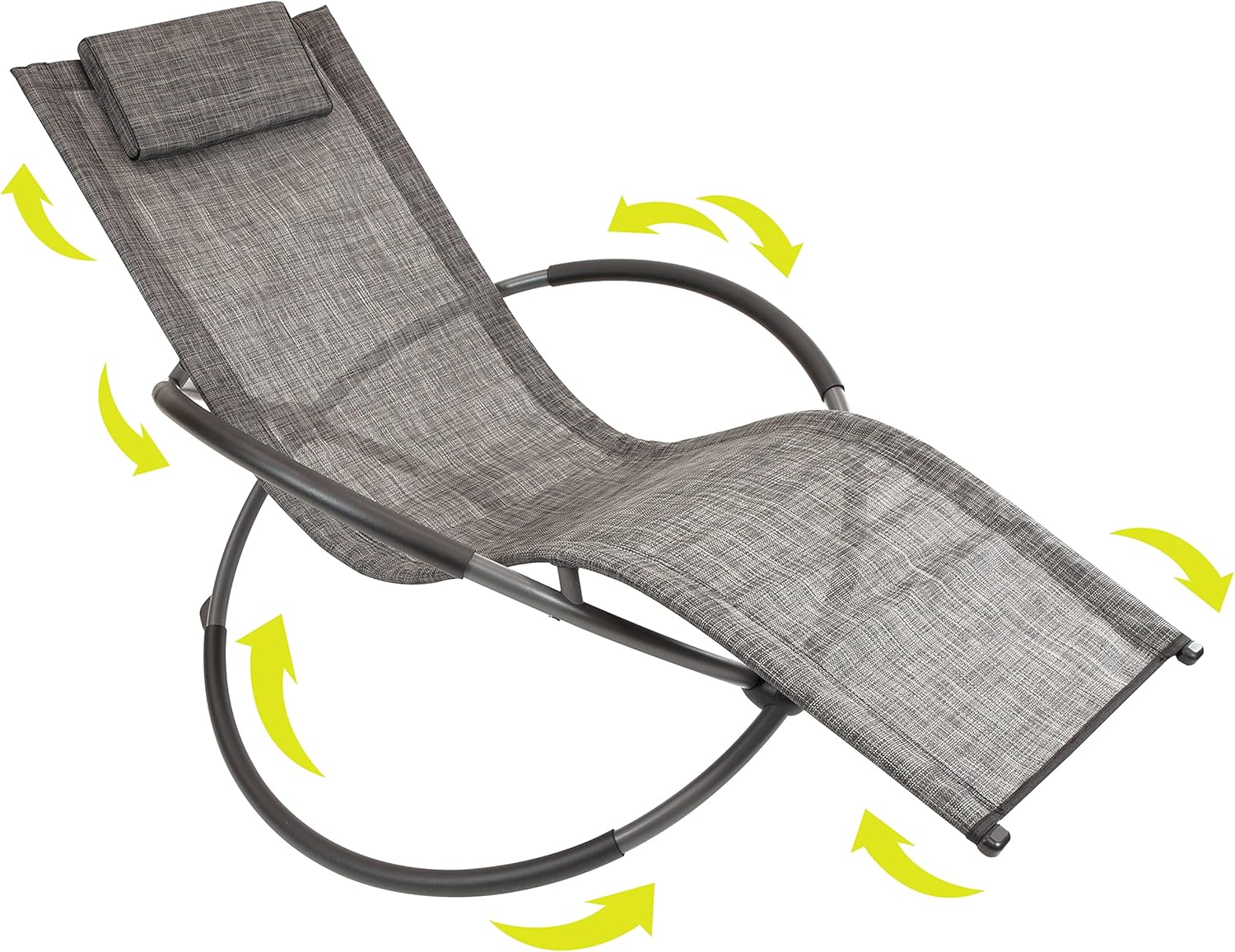 Rocking Moon Chair Zero Gravity Sun Lounger Grey