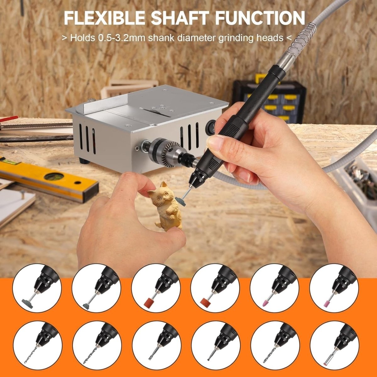 96W Dual Motor Mini Table Saw Precision Hobby Wood Metal Cutting Machine - Kwikley