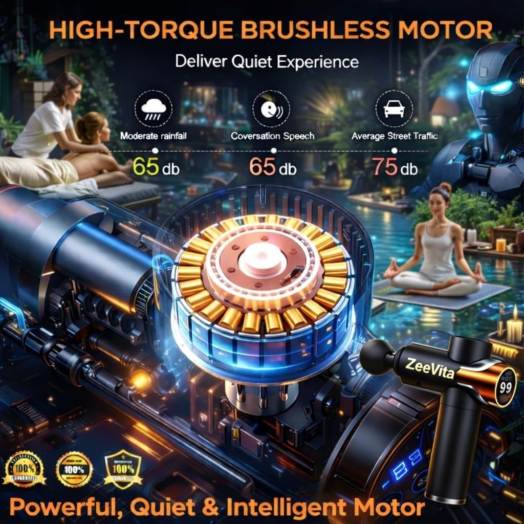 99 Speed Massage Gun Deep Tissue Quiet LCD Percussion Muscle Recovery - Kwikley