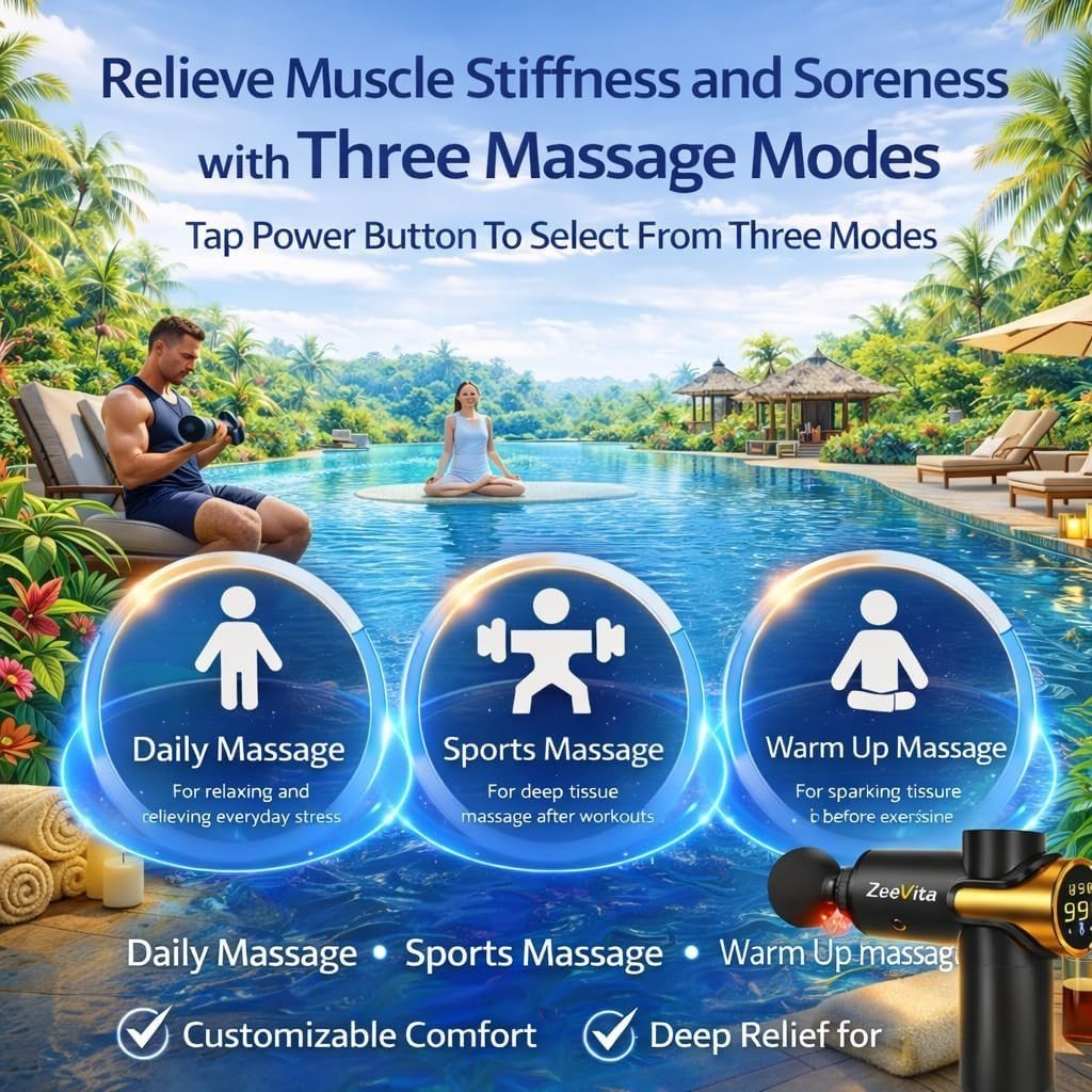 99 Speed Massage Gun Deep Tissue Quiet LCD Percussion Muscle Recovery - Kwikley