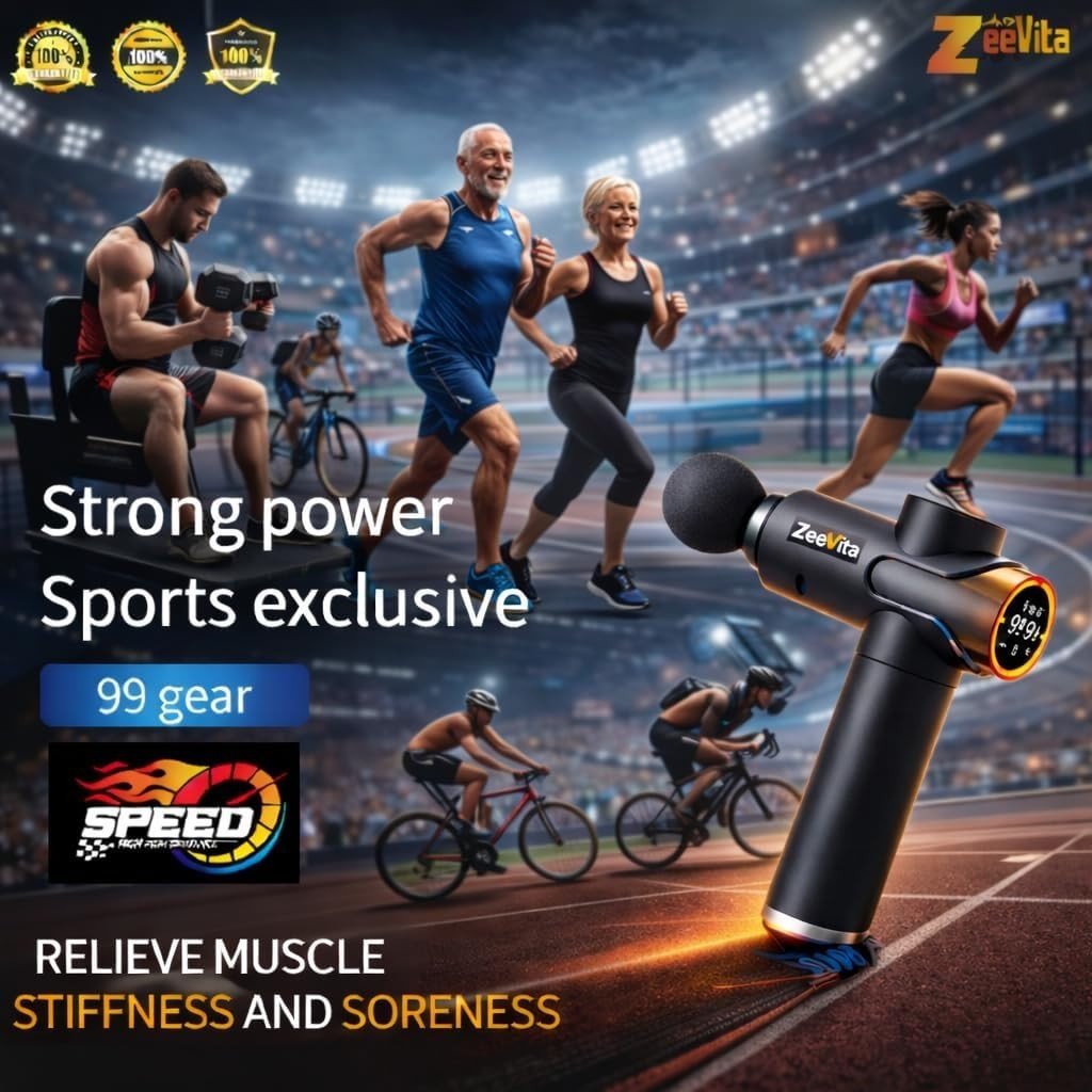 99 Speed Massage Gun Deep Tissue Quiet LCD Percussion Muscle Recovery - Kwikley