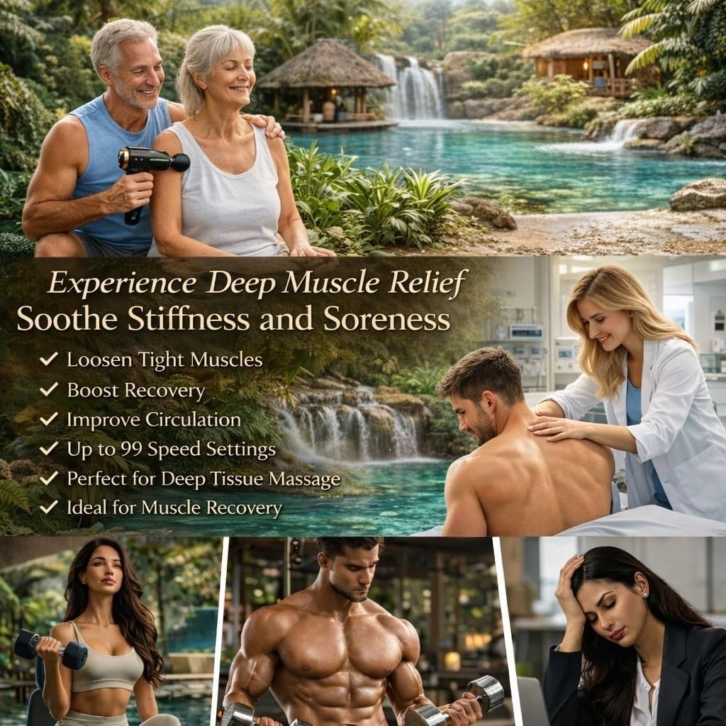 99 Speed Massage Gun Deep Tissue Quiet LCD Percussion Muscle Recovery - Kwikley