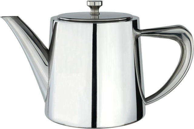 995ml Stainless Steel Teapot 5 Cup Mirror Finish Non Drip Tea Pot