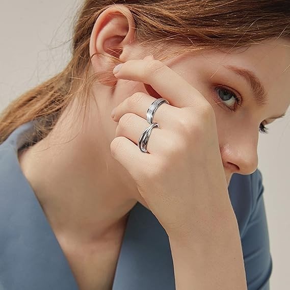 9pcs Anxiety Fidget Rings Stainless Steel Spinner Stress Relief Set - Kwikley