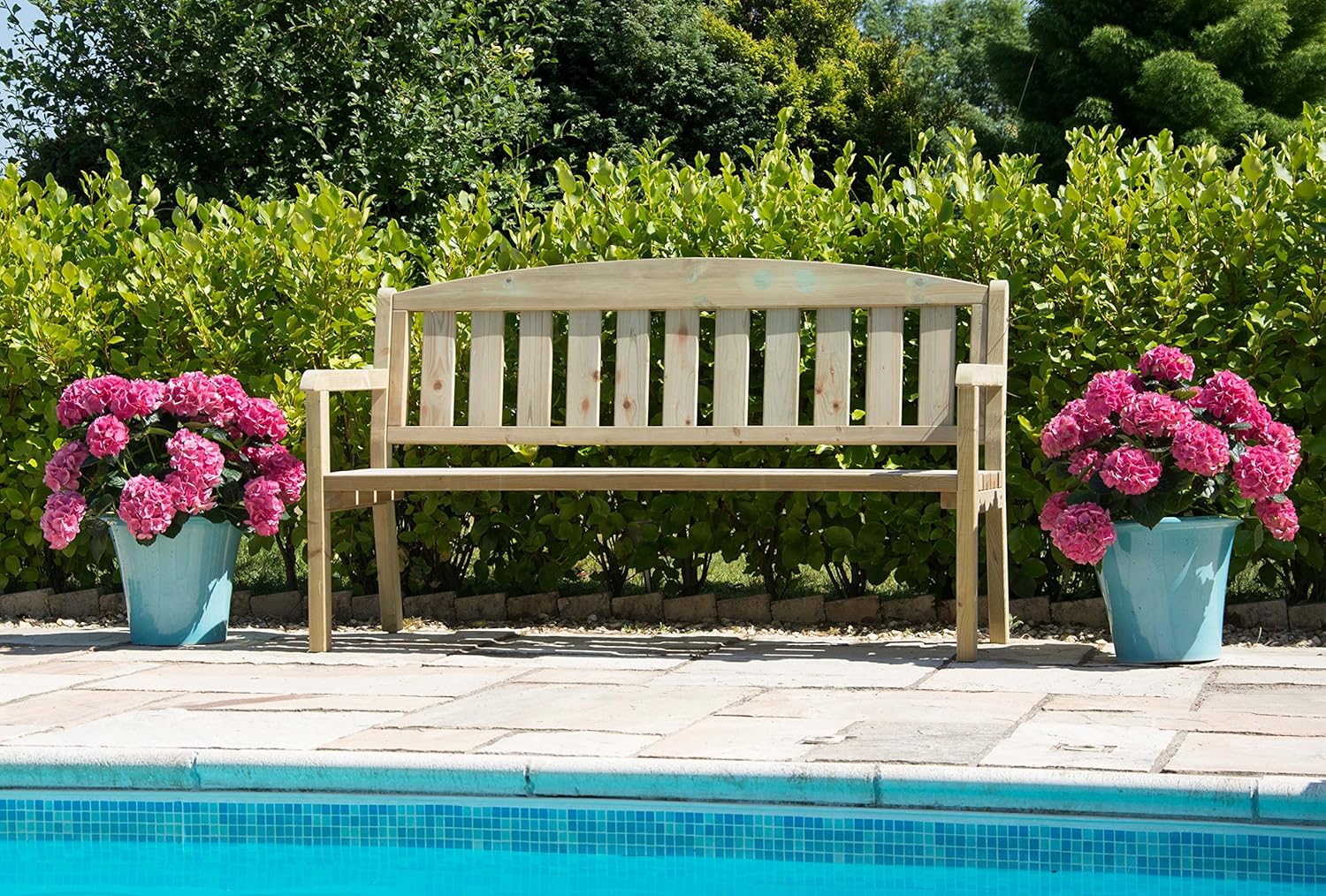4 Seater Wooden Garden Bench 177cm Redwood Patio Park Bench Seat
