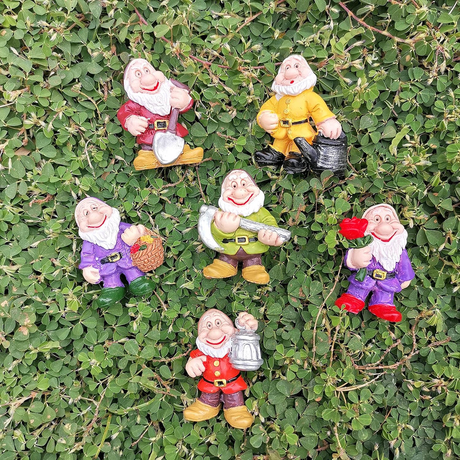 6Pcs Mini Garden Gnomes Resin Fairy Decor Small Outdoor Set