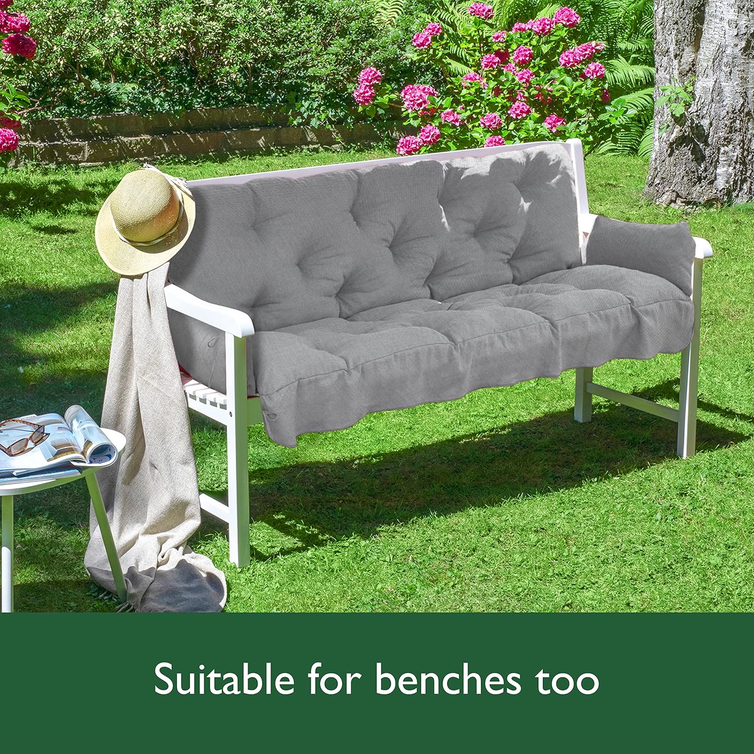 3 Seater Garden Swing Seat Cushion 180x50x8cm Light Grey