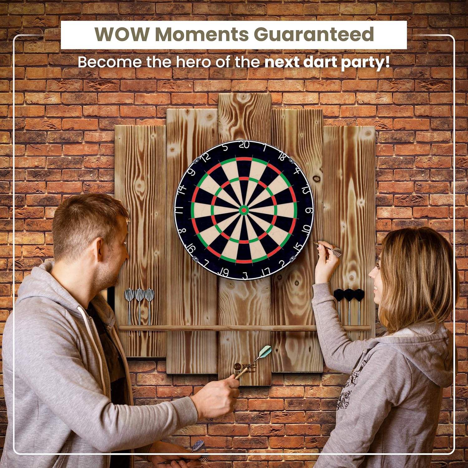 Wood Dartboard Surround Backboard Wall Protector Tablet Holder
