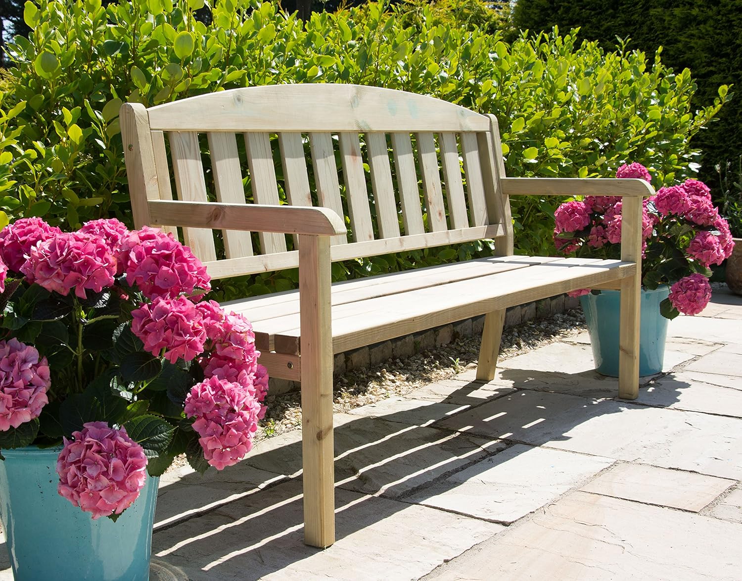 2 Seater Wooden Garden Bench Swedish Redwood Patio Park Seat