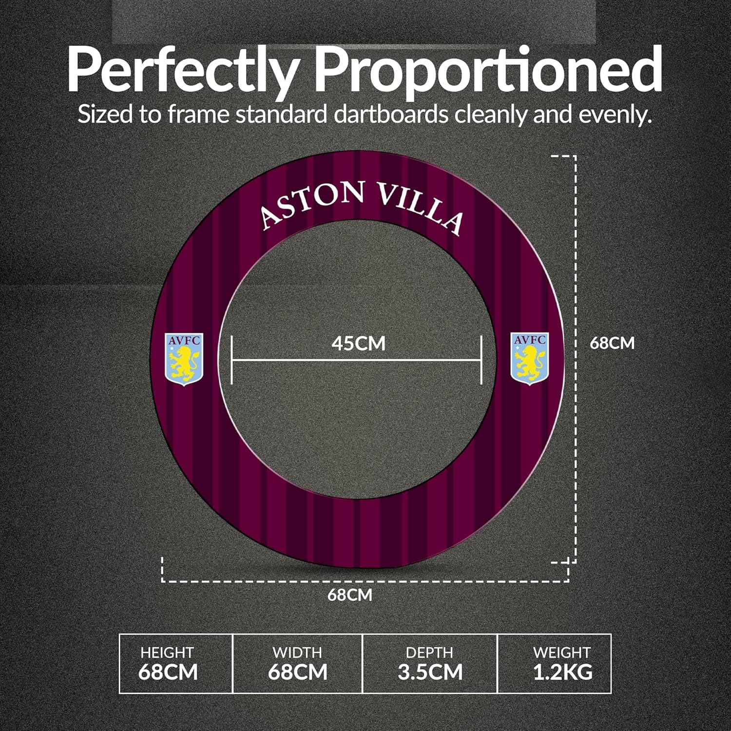 Dartboard Surround Heavy Duty Rubber Wall Protector 68cm