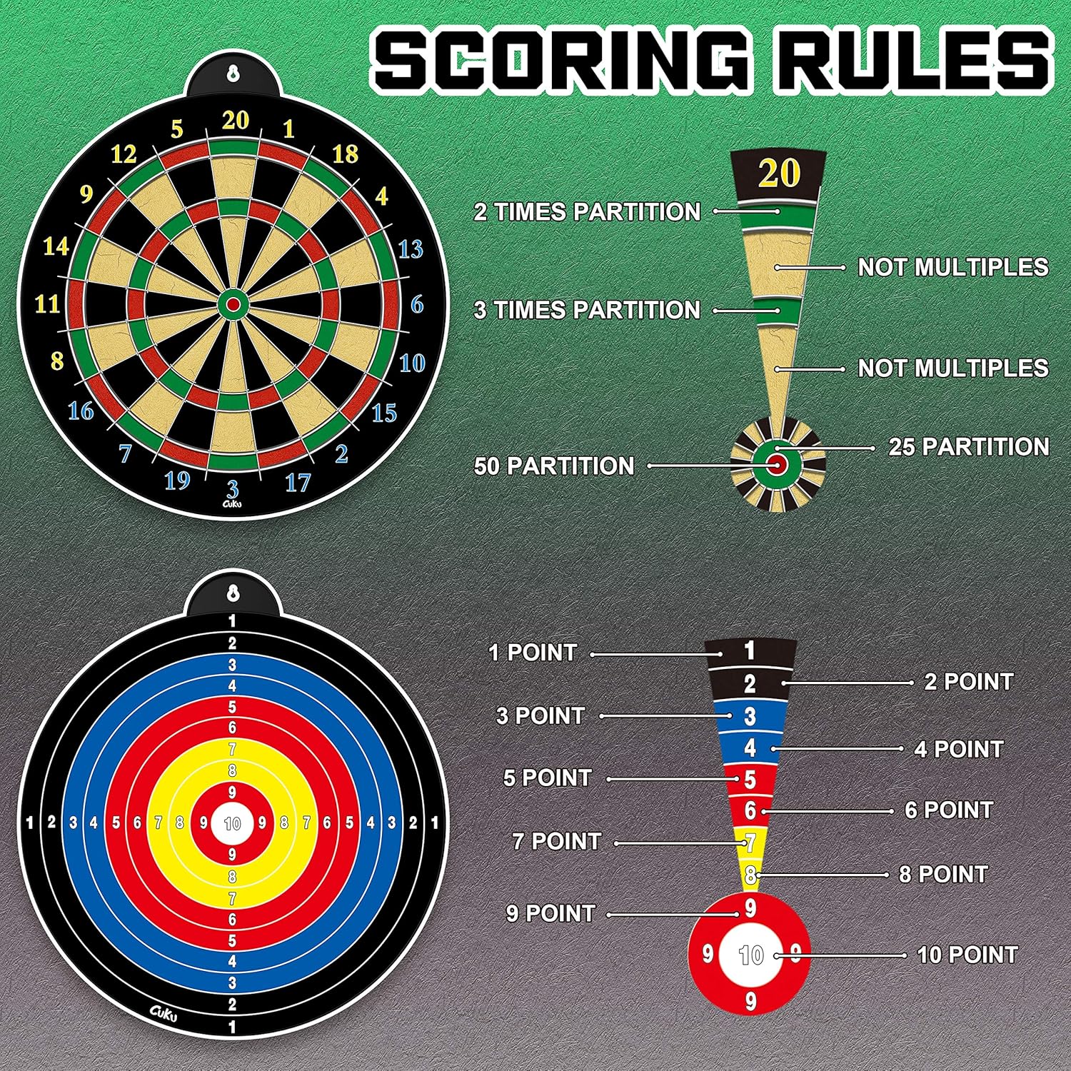 Magnetic Dart Board Set Kids Safe Double Sided Game 12 Darts