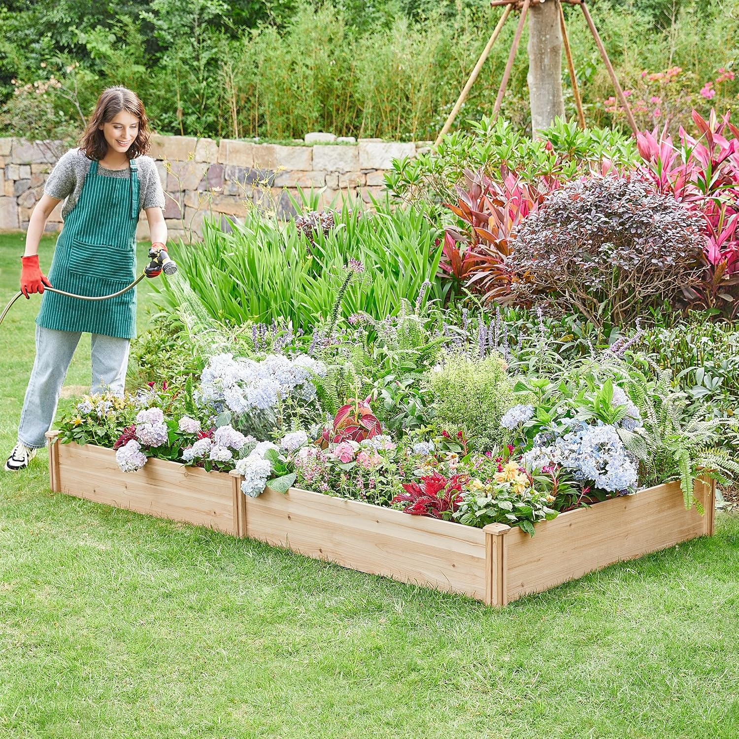 Extra Large Wooden Raised Garden Bed 241cm x 124cm