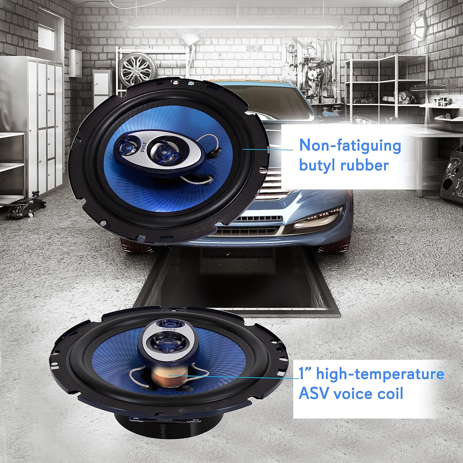 6.5 Inch Car Speakers 360W 3 Way Stereo Audio 4 Ohm Door Pair
