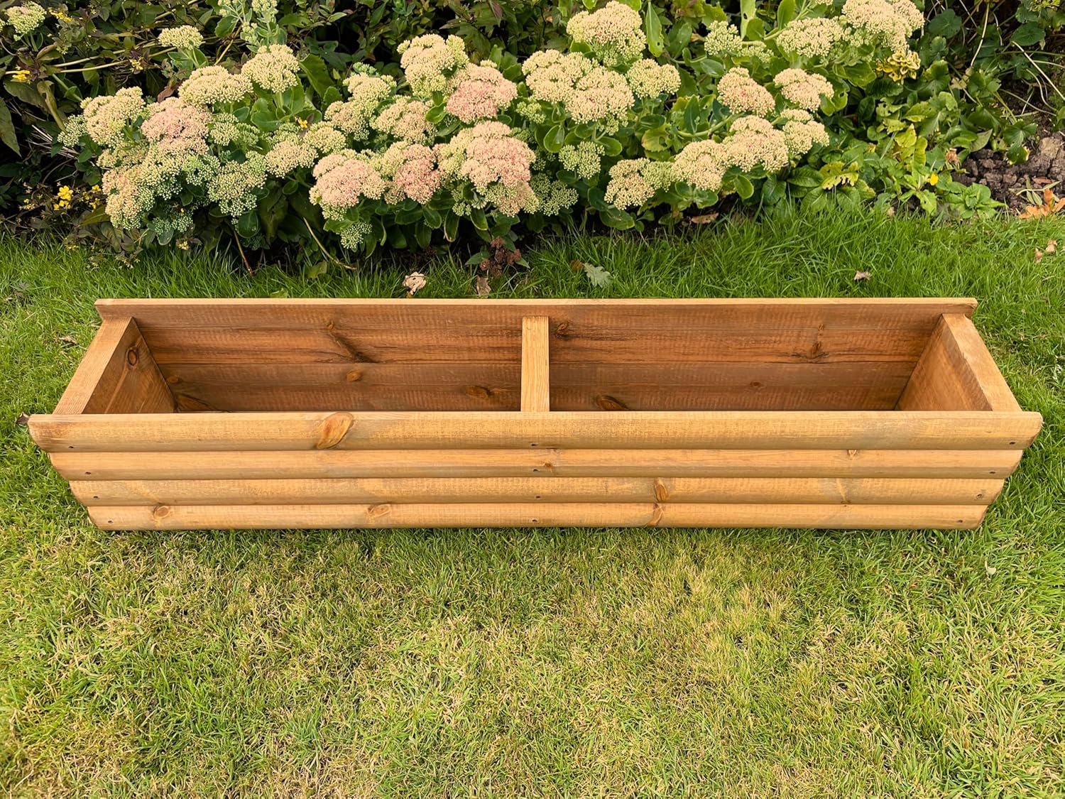 120cm Wooden Trough Planter Log Style Garden Flower Box