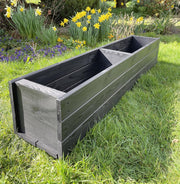 Large Long Wooden Planter Trough 120cm Charcoal Black