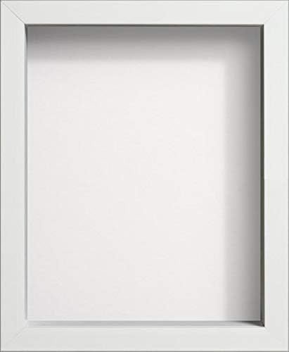 A4 White Deep Box Frame 3D Wooden Real Glass - Kwikley