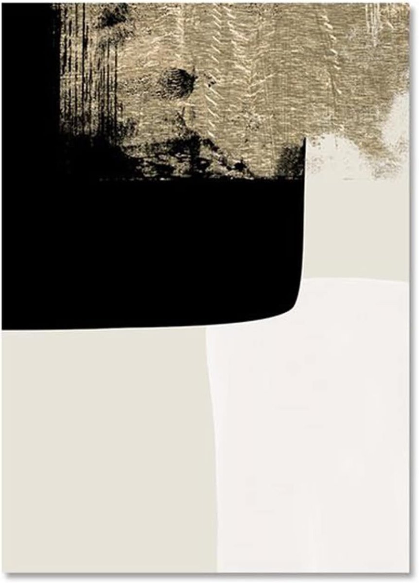 Abstract Black Gold Wall Art Set of 3 Large 50x70cm Prints - Kwikley
