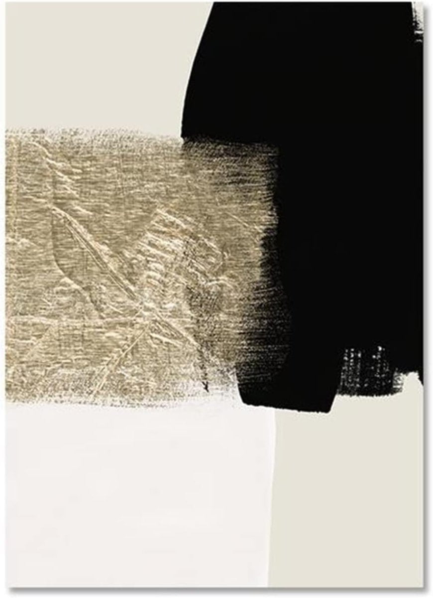 Abstract Black Gold Wall Art Set of 3 Large 50x70cm Prints - Kwikley