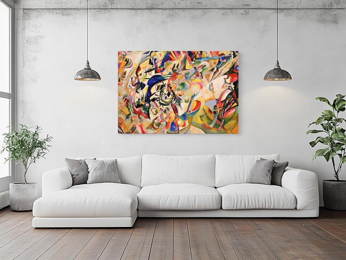 Abstract Canvas Wall Art Print Framed Modern Living Room Decor 41x31cm - Kwikley