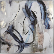 Abstract Framed Canvas Wall Art 80x80cm Gold Foil - Kwikley