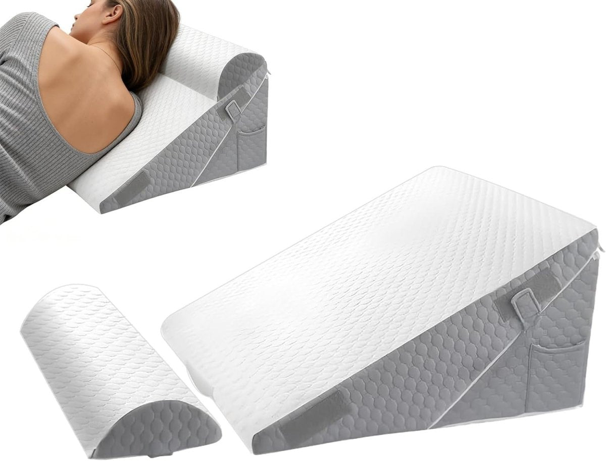 Adjustable Bed Wedge Pillow Back Support Memory Foam Reading Sleep Aid - Kwikley