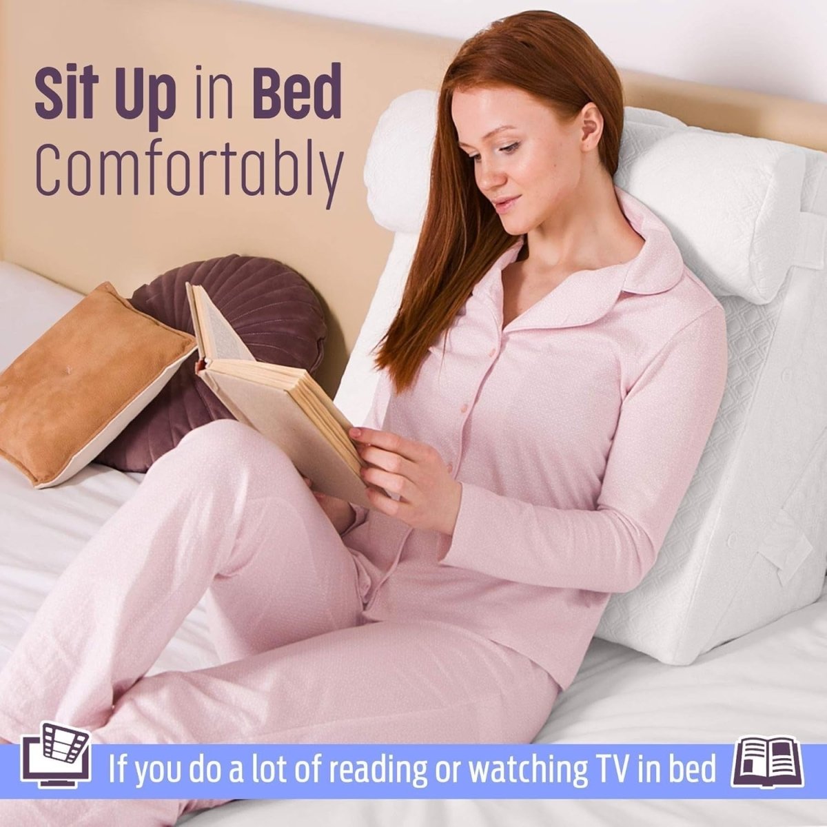 Adjustable Bed Wedge Pillow Memory Foam Back Leg Support for Sleeping Sitting - Kwikley