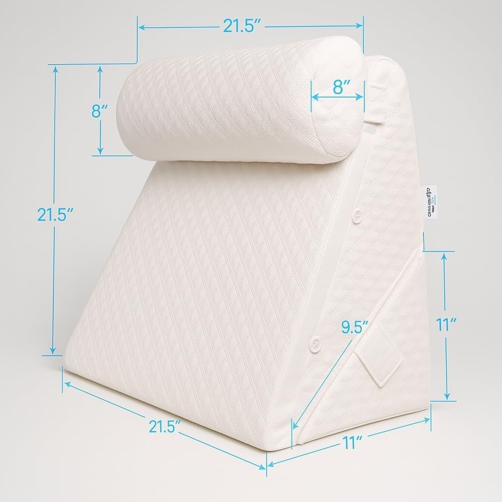 Adjustable Bed Wedge Pillow Memory Foam Back Leg Support for Sleeping Sitting - Kwikley