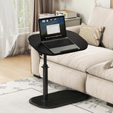 Adjustable C Shaped Side Table Swivel Laptop Desk for Sofa Bed Black