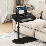Adjustable C Shaped Side Table Swivel Laptop Desk for Sofa Bed Black - Kwikley