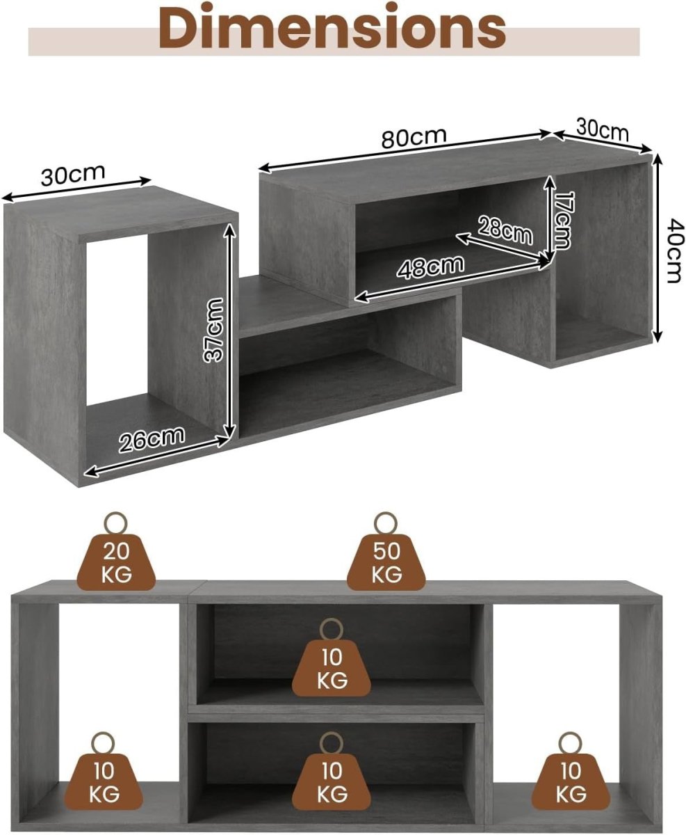 Adjustable L-Shaped TV Stand for 60" TVs | Modular Storage & Media Console - Kwikley