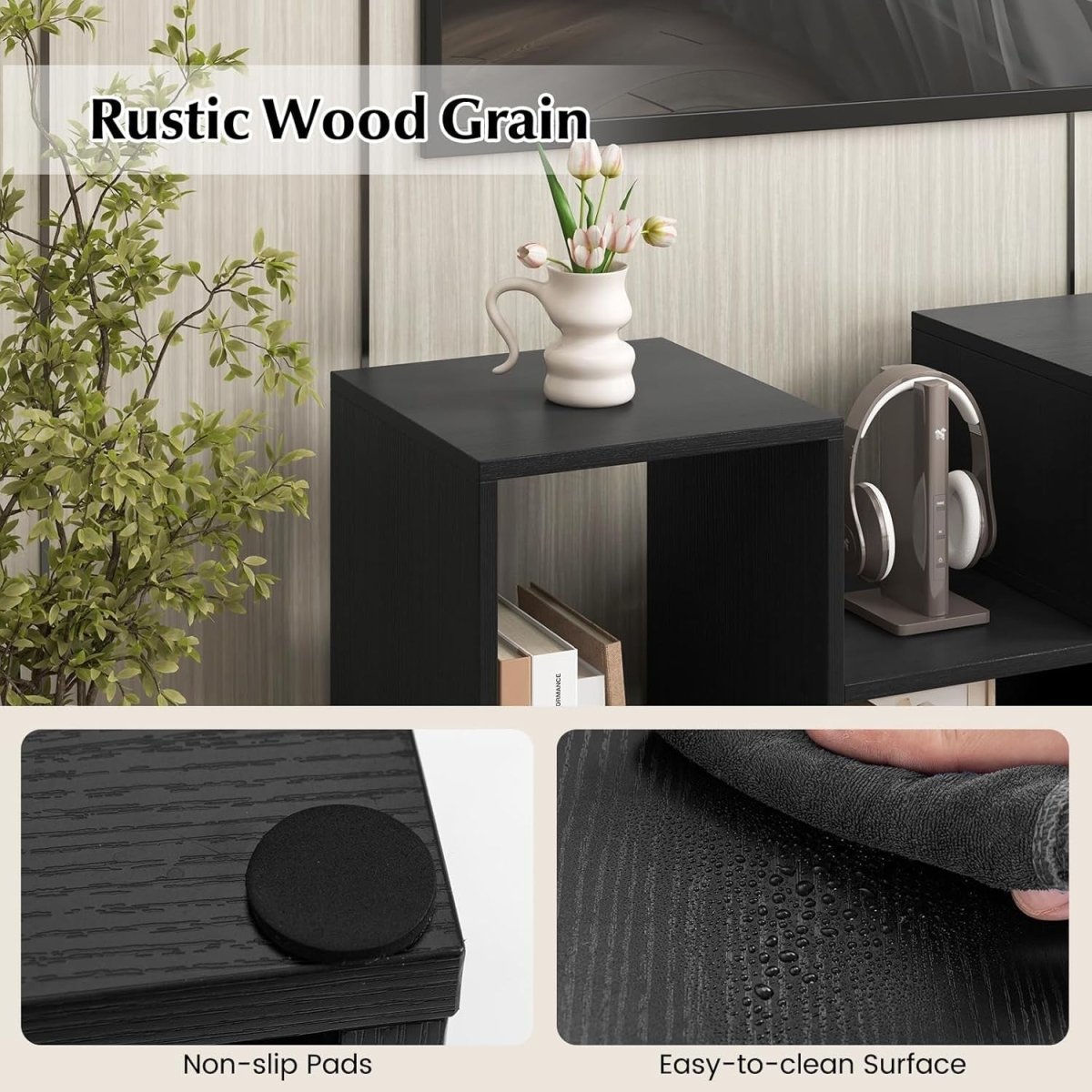 Adjustable L-Shaped TV Stand for 60" TVs | Modular Storage Media Console - Kwikley
