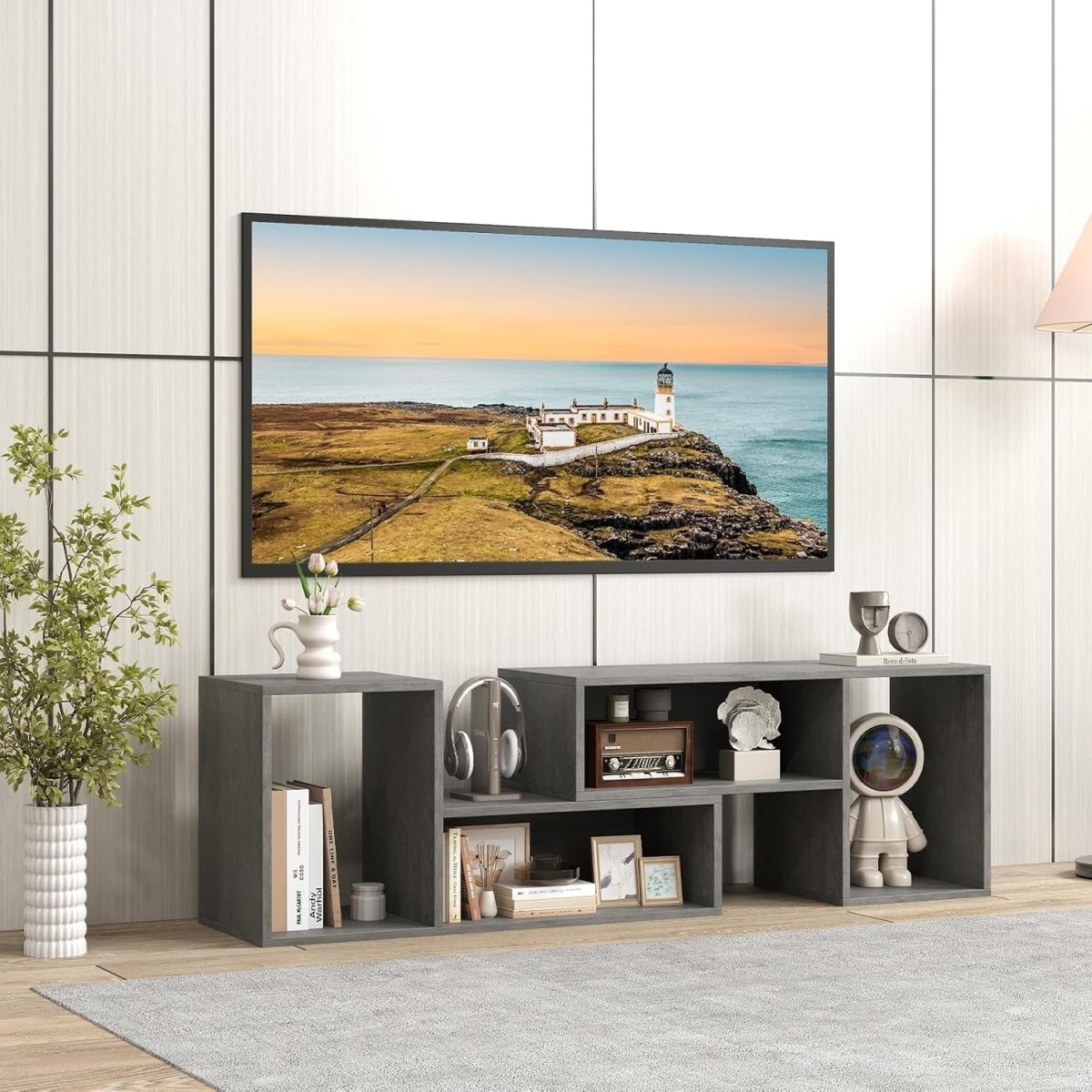 Adjustable L-Shaped TV Stand for 60" TVs | Modular Storage & Media Console - Kwikley