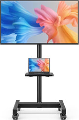 Adjustable Mobile TV Stand 13-50" with Tilt Swivel, Shelf & Wheels