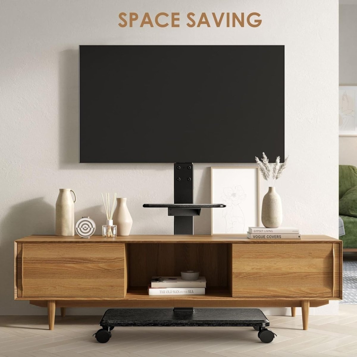 Adjustable Mobile TV Stand with Swivel & Tilt | Fits 32-75" Screens | Portable - Kwikley