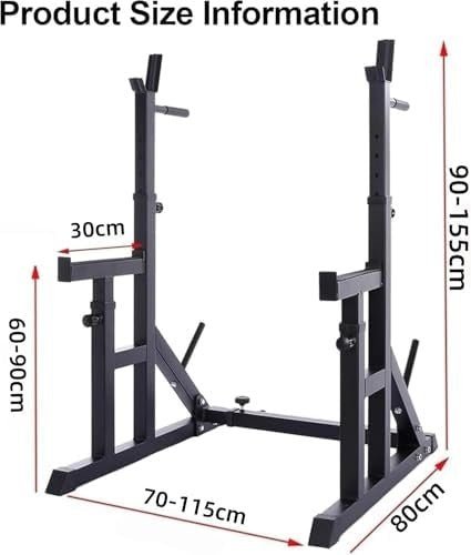 Adjustable Power Rack Squat Rack Home Gym 400KG Capacity Alloy Steel - Kwikley