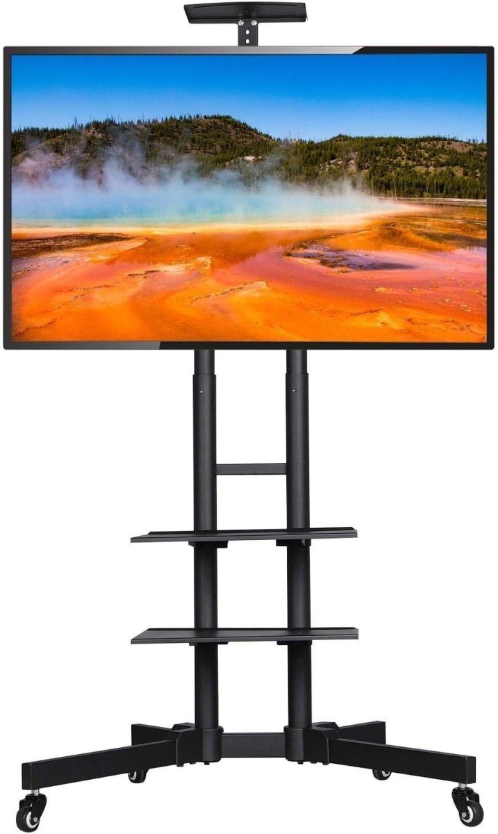 Adjustable Rolling TV Stand 32-75" with Storage Shelves & Lockable Wheels - Kwikley