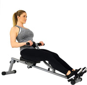 Adjustable Rowing Machine & Squat Trainer Combo w Digital Monitor - Kwikley