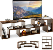 Adjustable Rustic Brown TV Stand up to 65" | Modular Storage & Display Shelf - Kwikley